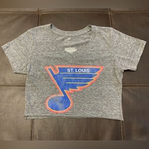 St. Louis Blues Cropped V Neck Tshirt